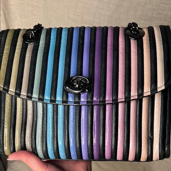 COACH Parker with Multicolor Striped Quilting Women's Bag - Picture 3 of 8